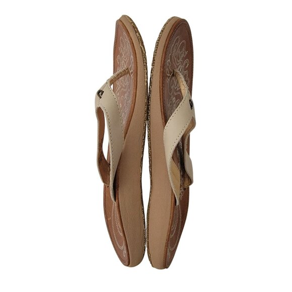 OluKai Paniolo Embroidered Premium Leather Thong Flip Flop Sandals Women’s Sz 9 - Picture 5 of 9